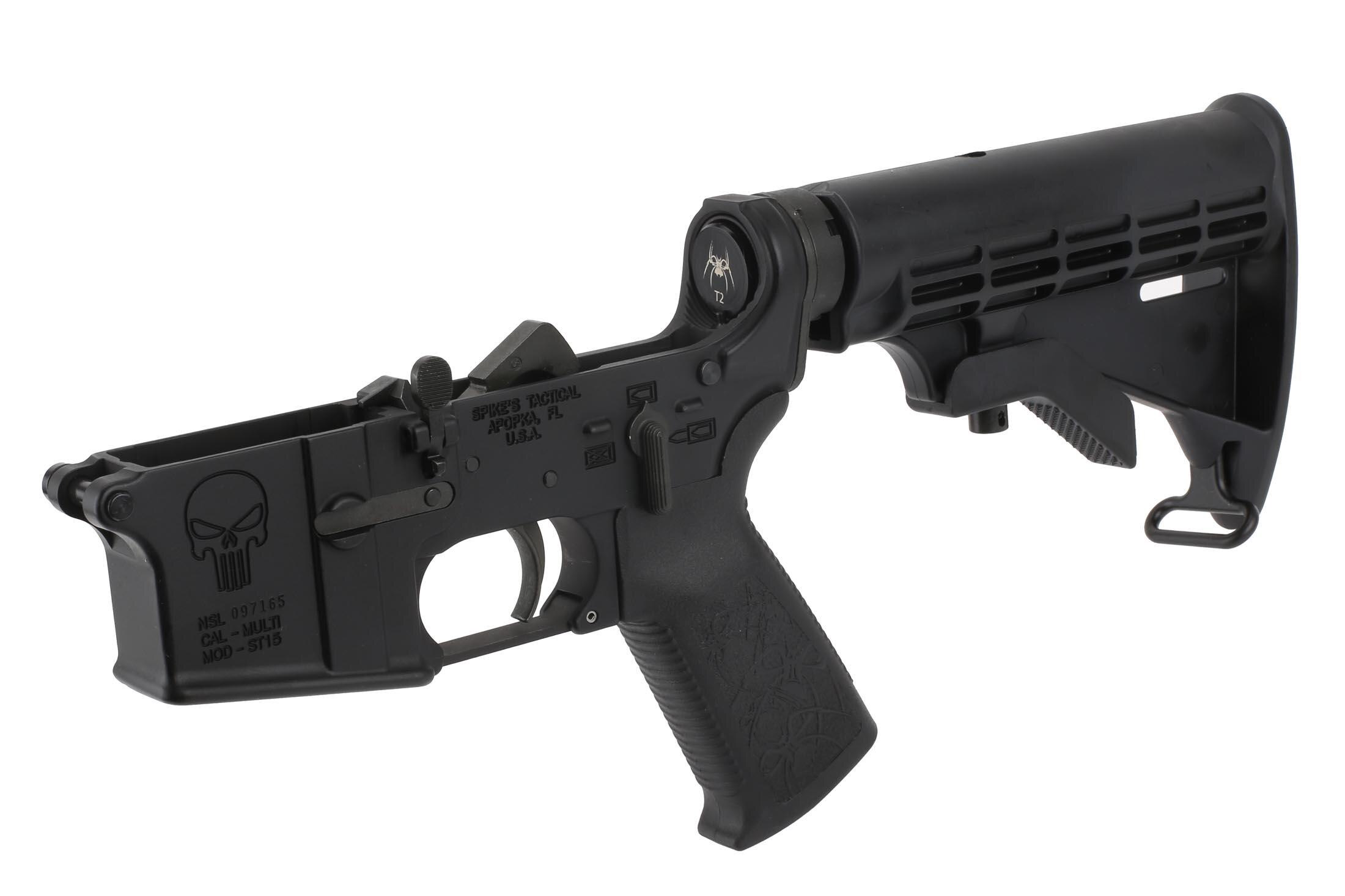 Spikes Tactical Complete Punisher Forged AR-15 Lower - Standard Kit - M4 Stock